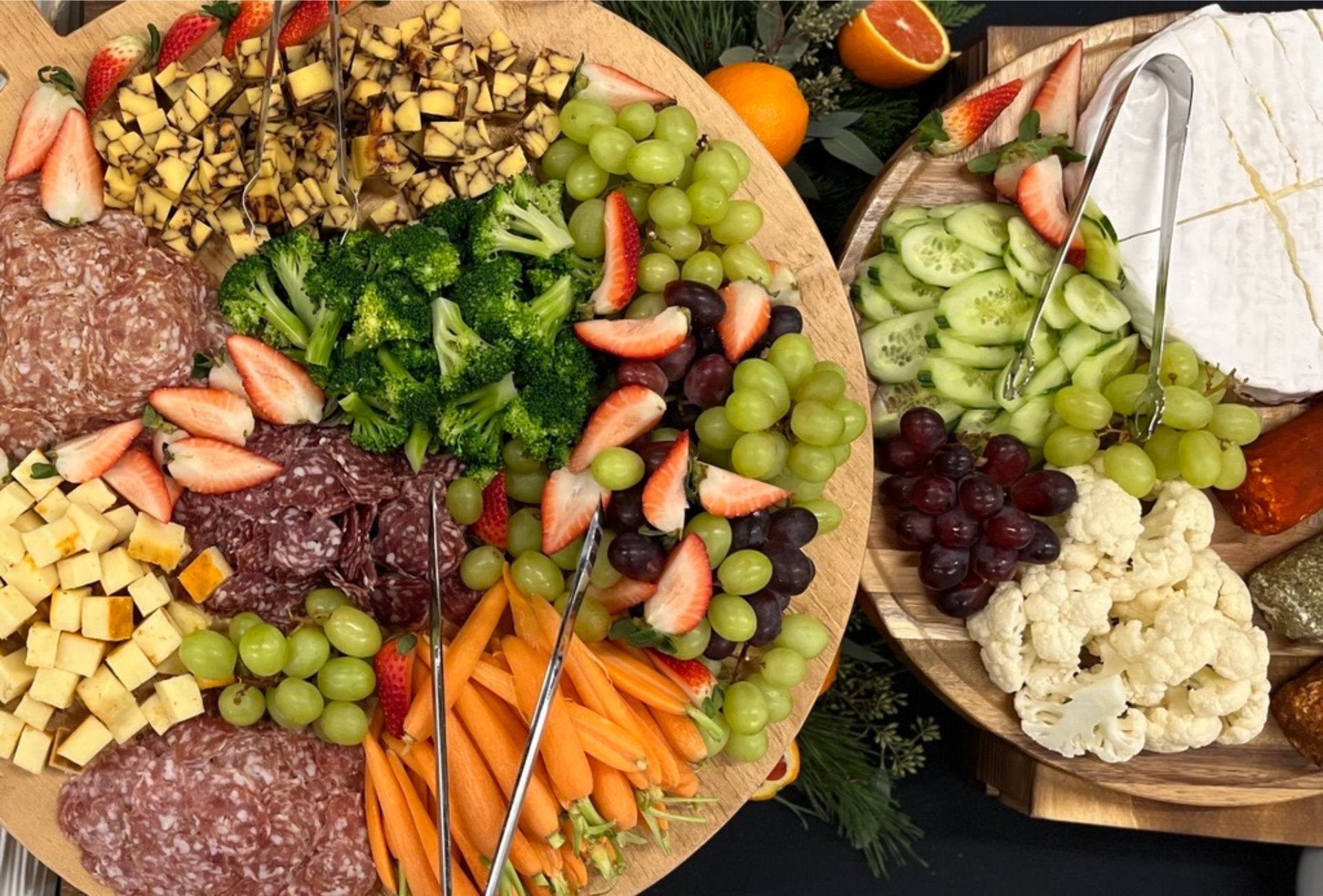 Fruit, Vegetables, and Salami